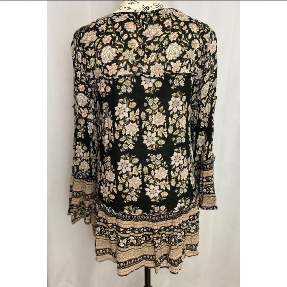 American Eagle Outfitters Boho Bell sleeve Bag dress with Lace up V neck Chest - Picture 13 of 16